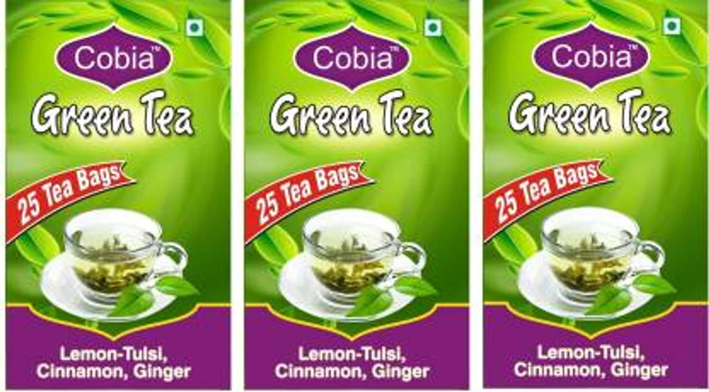 Cobia Green Tea Pack of 3 Tulsi, Cinnamon, Ginger Green Tea Bags Box  (25 Bags)(Non-Returnable)