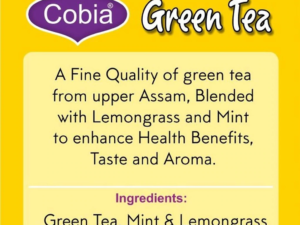 Cobia Green Tea (Mint + lemongrass) 30 Tea bags (Non Returnable)