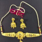 Choker Set with Earring Gold plate