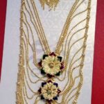 Bridal Leheria Necklace Set gold plated with flower locket