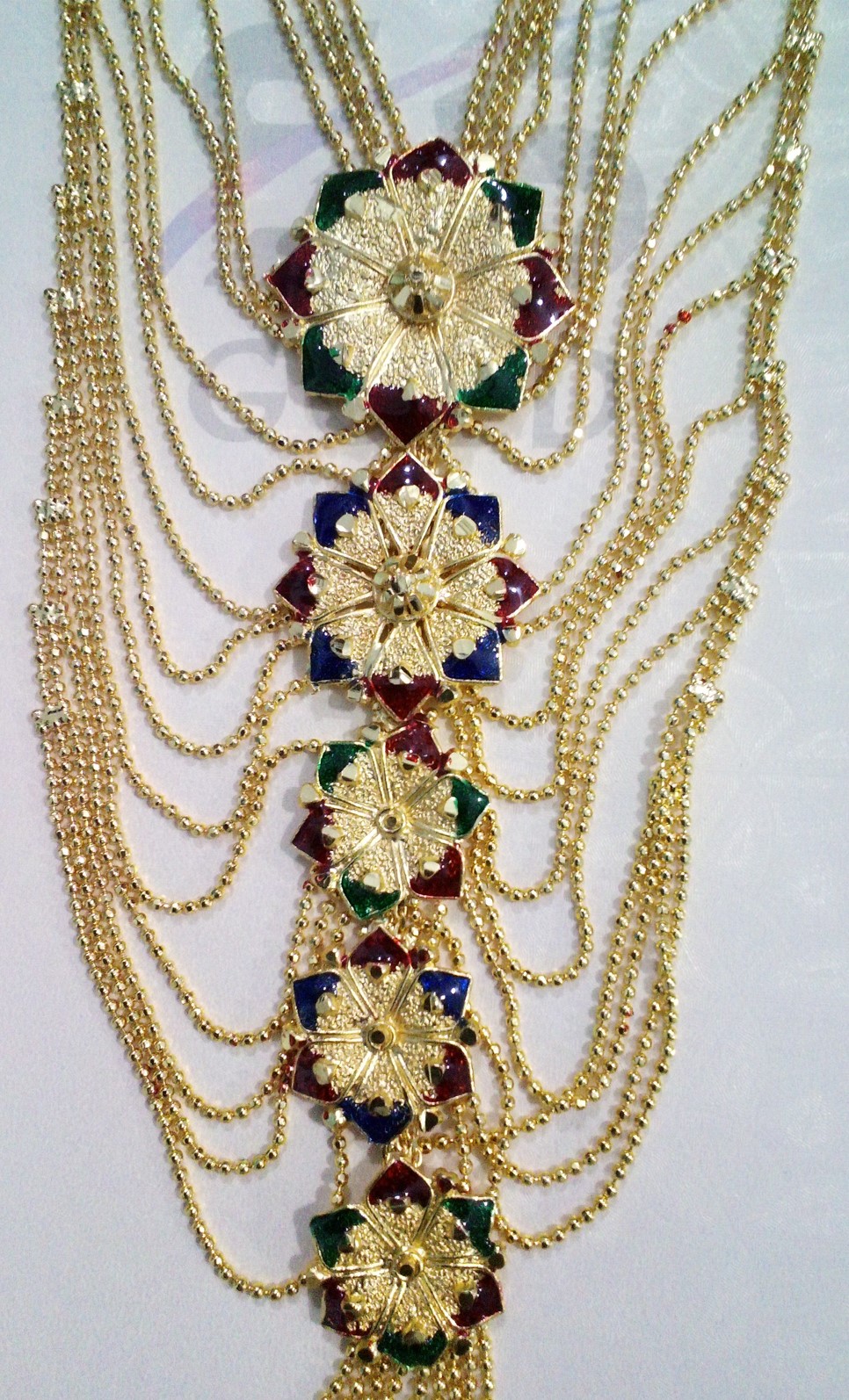 Bridal Leheria Necklace Set gold plated with flower locket