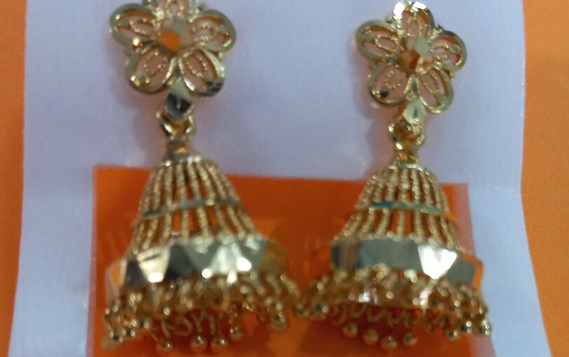 Jhumka with Cone drop gold plated