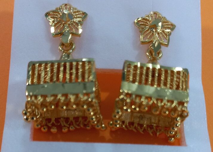 Jhumka Square Small Gold Plated