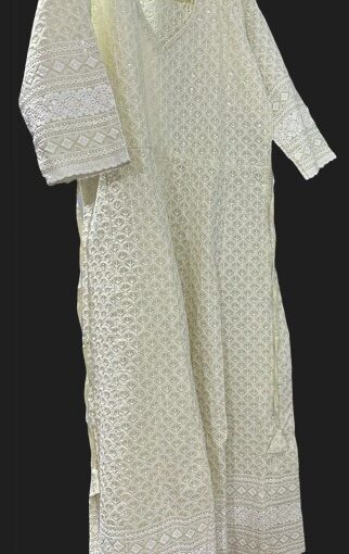 Beautiful Phulkari Gown Dress rare collection on white