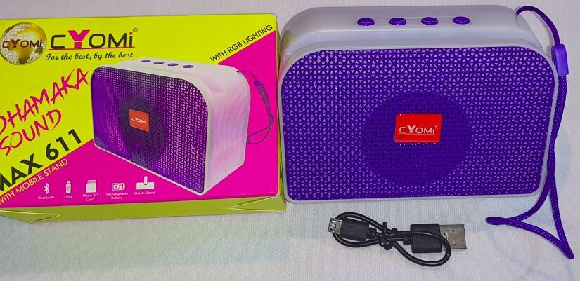 BT Speaker with RGB lighting Dhamaka Sound Max 611 CYOMI with Mobile Stand