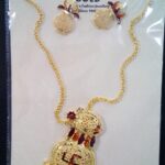 Mangal Ghat Long Necklace Gold Plated with Earrings