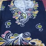 Batik Three Piece Salwar Suite (Blue)