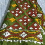 Blended Art Silk with Gujrati Kantha Stitch Saree (Green)