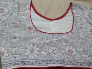 All over Kantha Stitch Blouse (White)