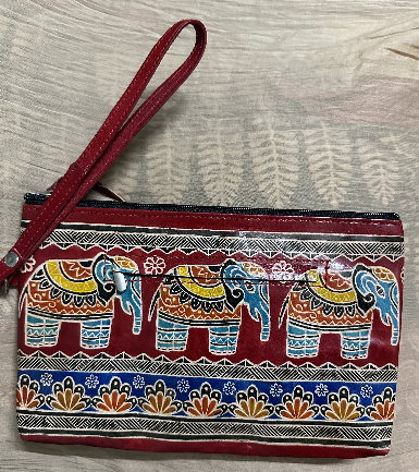 Shantiniketan Leather Big Pouch Purse with card Slots Inside