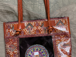 Shantiniketan Leather Shopping Bag for Ladies