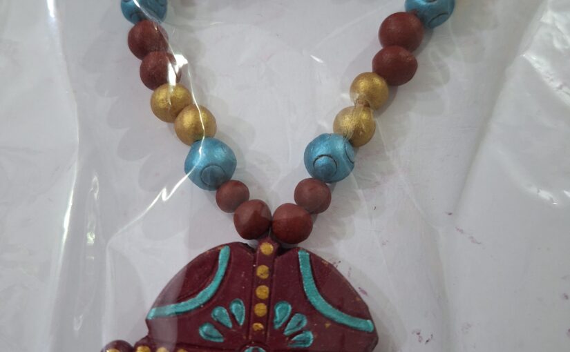 Terracotta clay Necklace set with earrings