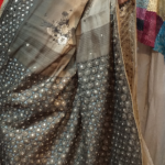 Semi Tussar Silk with cutwork stitch Saree