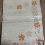 Orange & Cream Kota printed cotton saree