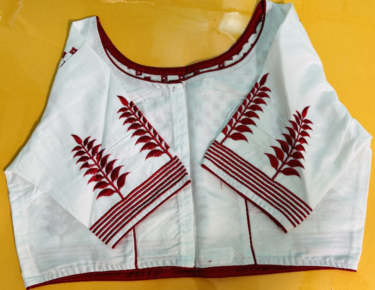 Hakoba Blouse with leaf design