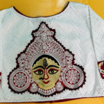 Hakoba Blouse with Durga design white