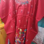 Kaftan Kurti Red colour Kantha Stitch