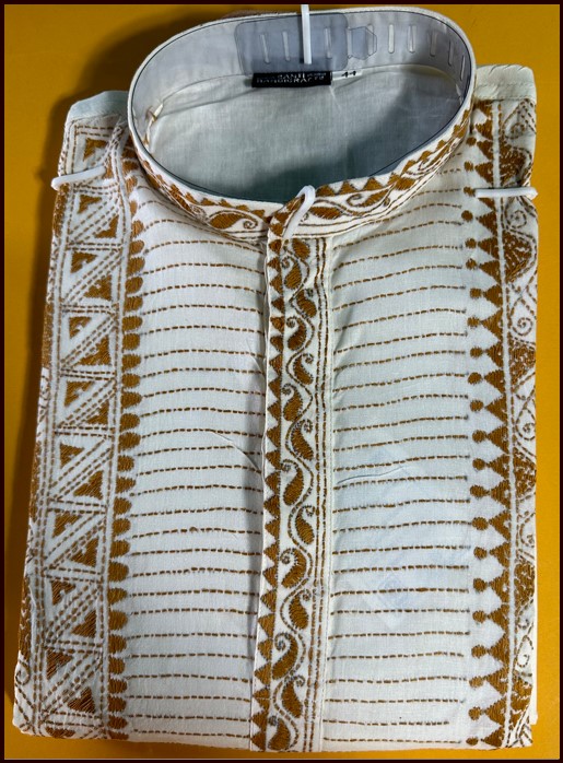 Kantha Stitch Punjabi Special Offer (White)