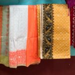 Dhakai Sari Orange and White