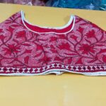 All over Kantha Stitch ready Blouse Red