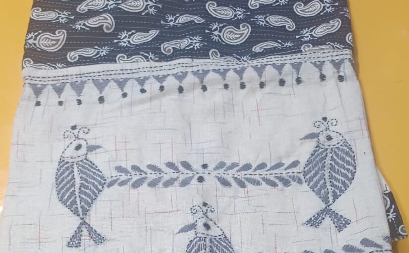 Ajrak Kantha Work Kurti