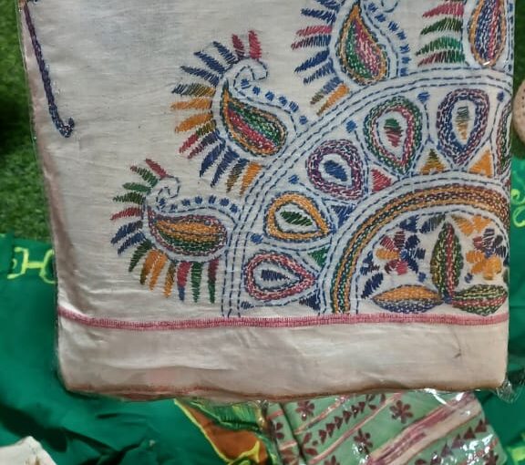 Khadi Cotton Kantha Saree